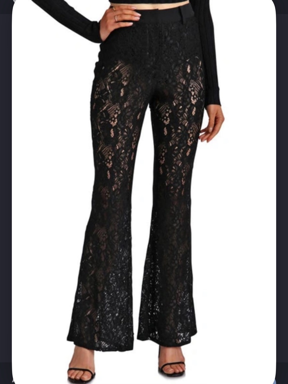 Avec Les Filles Black Lace Sheath pants